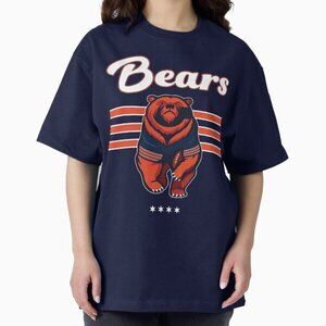 Chicago Bears - Orange Bear - Script Oversized T-Shirt